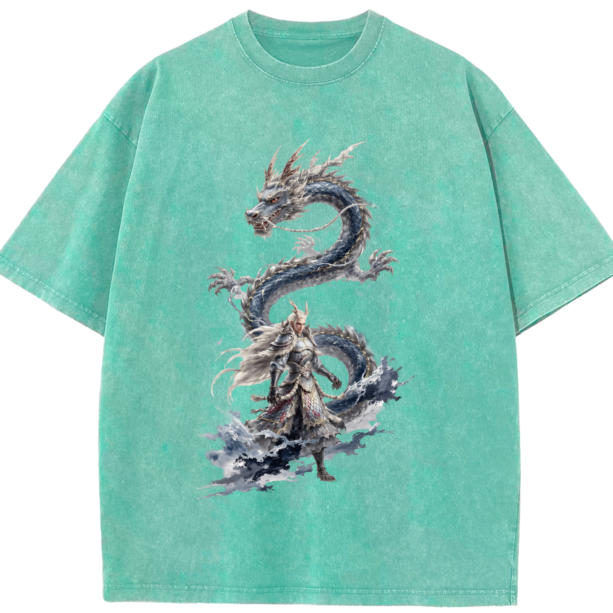 （画像用） Ne Zha 2 ナタ 魔童の大暴れ 綿100% ヴィンテージ風 半袖Tシャツ（フロントプリント）